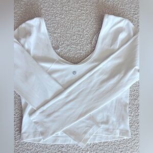 Lululemon white cropped long sleeve top